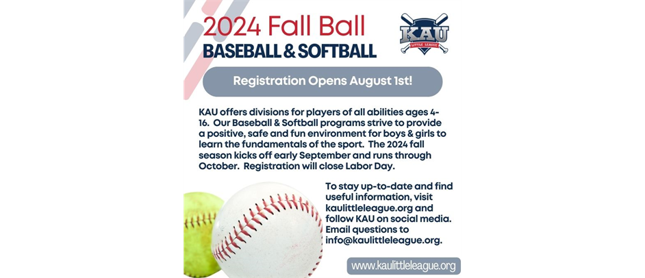2024 Fall Registration Opens August 1st!1