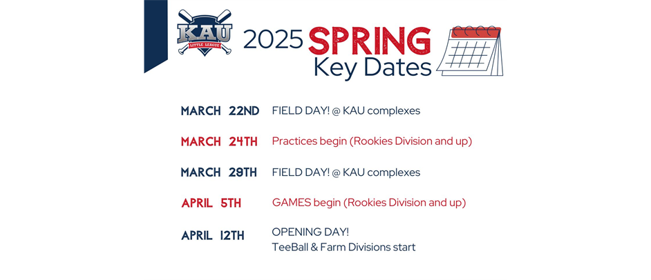 2025 Spring Key Dates